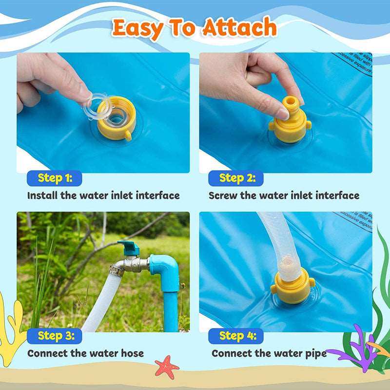 100/170 CM Children Pet Water Mat Summer Beach Inflatable Water Spray Pad Lawn Swimming Pool Mat Pet Sprinkler Outdoor Game Toy Doba